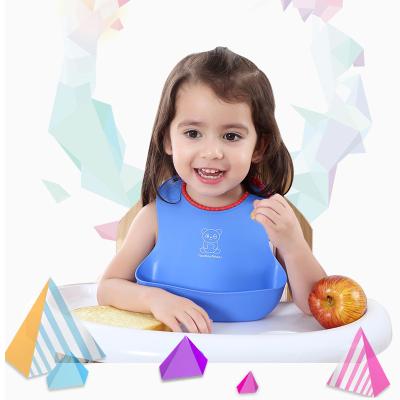 China Food Grade Baby BPA Free Sample Waterproof Silicone Baby Bib Set Colorful Silicone Baby Bib for sale