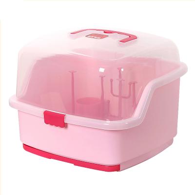 China Viable Kids Portable Storage Box Clear Baby Bottle Drying Plastic Baby Bottle Drying Rack for sale