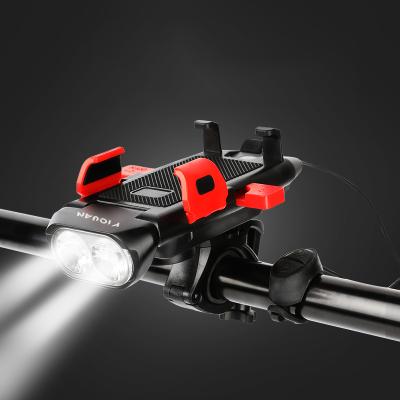 China Adjustable Front Bike Light USB Rechargeable Bicycle Flashlight Holder 3000 MAH Power Bank for sale