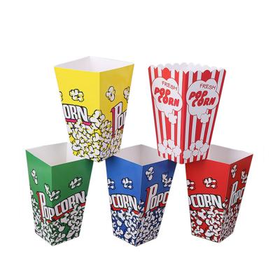 China Food Grade Recyclable Wholesale Custom Printed Square Popcorn Paper Box Fried Chicken Popcorn Boxes for sale