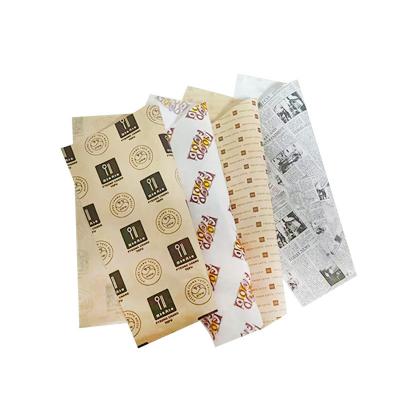 China Factory Pe Oil Proof Paper Food Grade Paper Custom Burger Greaseproof Wax Coated Paper Packaging Paper for sale