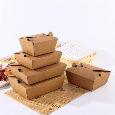 China Biodegradable Wholesale Custom Paper Lunch Box Wrapping Paper Take Away Logo Take Away Food Packaging Box for sale