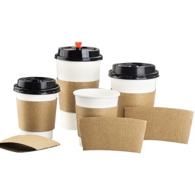 China Hot Selling Disposable Milk Tea Coffee Recyclable Insulated Paper Cup Holder Coffee Cup Sleeve Custom for sale