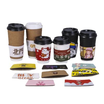 China Customized Eco Friendly Design Recyclable Milk Tea Coffee Insulated Paper Cup Holder Sleeve Coffee Cup for sale