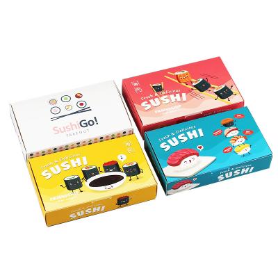 China Customized Printed Eco-Friendly Food Take Away Sushi Paper Logo Box Sushi Disposable Box for sale