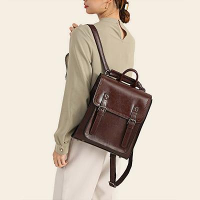 China Other Women School Student Designer Backpack Trending Genuine Leather Bag For Female Students for sale