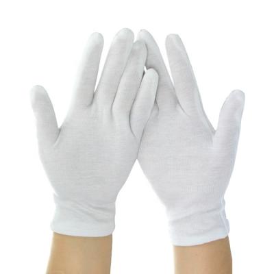 China High Quality Comfortable Dry Hands SPA Gloves Jewelery Inspection Cotton Gloves White for sale