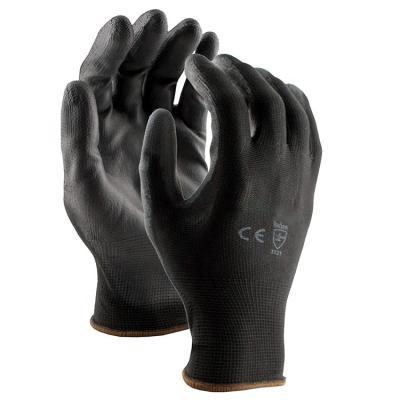 China CE Breathable Black Nylon Lightweight PU Gloves Anti Static Black Esd Pu Coated Work Gloves for sale