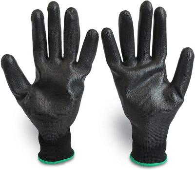 China Breathable Seamless Nylon Non-slip Gloves Palm PU Coated Gloves Palm Fitted Gloves for sale