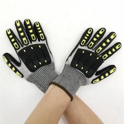 China Anti-collision Gloves Full-finger High Impact Hand Back Tpr Oil Resistant Cut Gloves for sale