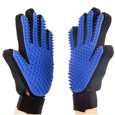 China Wefocus Pet Grooming Gloves Pet Cleaning Gloves Viable Comb Five Fingers Deshedding Rubber Pet Gloves For Dog Animals Bathing Supplies for sale