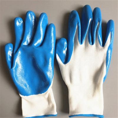 China China Auto Factory Wefocus Smooth Nitrile Coated Glove, Blue Nitrile Gloves, Nylon Nitrile Safety Gloves for sale