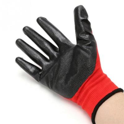 China Wefocus Auto Free Sample Smooth Nylon Nitrile Coated Gloves Nitrile Diesel Glove For Running for sale