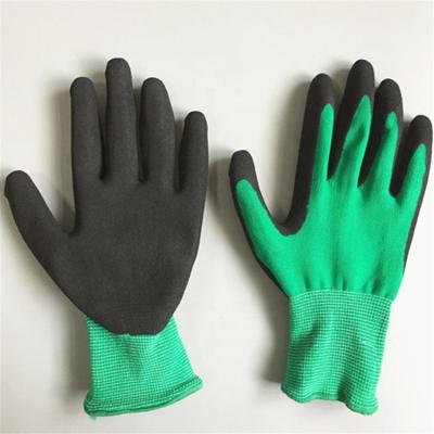 China Wefocus Industrial Work Double Dipped Finest Quality 13g Sandy Finished Safety Gloves Sandy Glove for sale