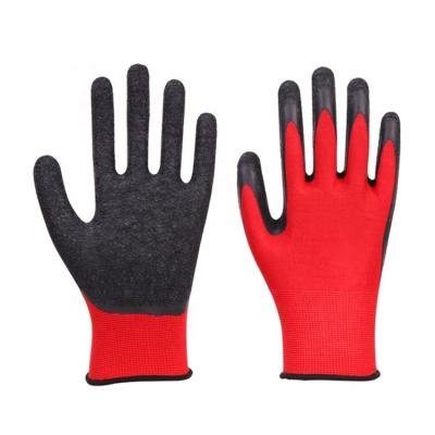 China Wefocus flexible work industry ply light duty nylon latex rubber palm hand protection coated machinist safety gloves for sale