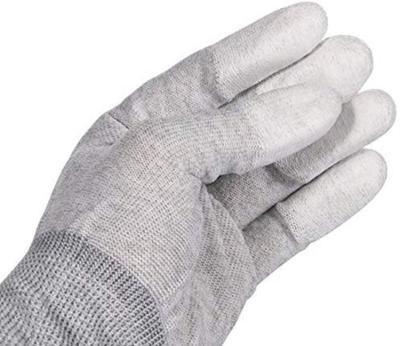 China Manufacturer OEM Esd Antistatic Glove Cleanroom PU Top Fit Esd Safety Carbon Fiber Dispersive Gloves for sale