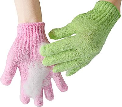 China EXFOLIATE WeFocus Bath Shower Spa Nylon Body Cleansing Exfoliating Bath Gloves for sale