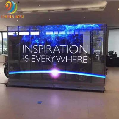 China Indoor Transparent High Brightness LED Screen Display , Transparent Glass Window LED Video Wall for sale