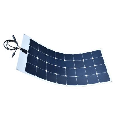 China 100W Marine Sunpower Etfe Semi Flexible Solar Panel Waterproof Transparent Thin Solar System 1134*544*3mm for sale