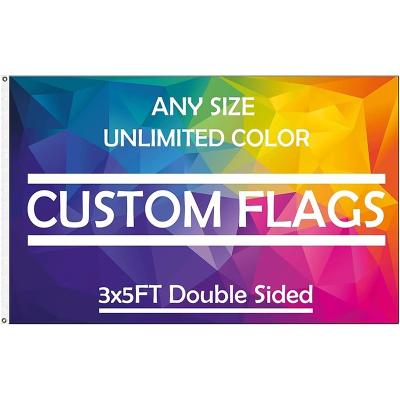 China Souvenir Gifts Huiyi Promotion Flag 3x5 FT Customized Double Sided Large Decorative Hanging Flags Election Advertising Flag Custom Customized for sale