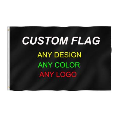 China Fast Delivery 3x5 Black Sublimation Design Printing Logo Color Flags Banners Custom Flag Souvenir Gifts Promotion for sale