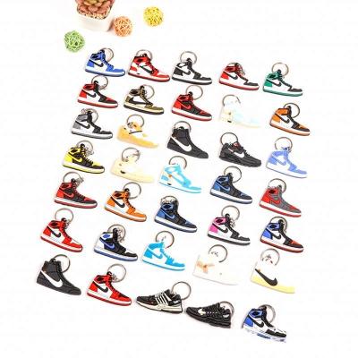 China Self Defense Articles For Woman Free Sample AJ Basketball Shoe Keychains Personalized Mini Key Chain Customized 2D PVC Rubber Key Chain for sale