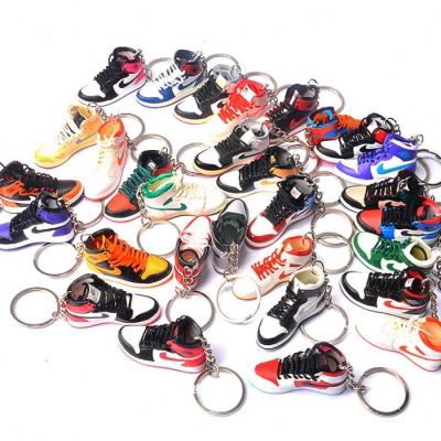 China Self-defense Items For Selling Woman Key Chain Accessories PVC Llaveros 3D Mini Sports Sneaker Key Chain Jor Dan Keychain Trainer Resin Hot Aj Soft Shoe for sale