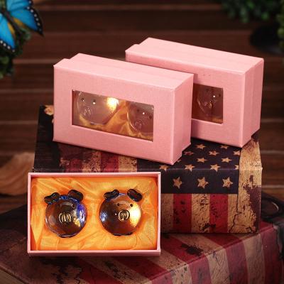 China Wholesale Glass Pig Lucky Pig Crystal Craft Gifts Cute America Ornaments Small Pig Box Decoration for sale