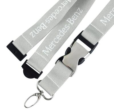 China High Quality Computer Promotional Wide Custom Embroidery Lanyard With Logo Weave Lanyard 2.5cm Metal Buckle Gift 2.5cm Gift for sale