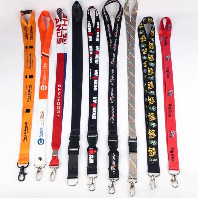 China Wholesale Blank Polyester Lanyard Custom Silk Screen Print Logo Woven Polyester Material Promotional Gift Sublimation Lanyard for sale