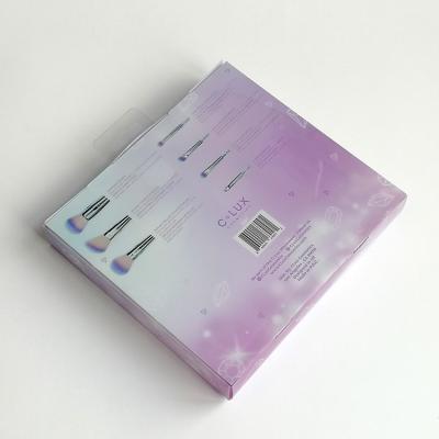 China Recyclable Customized Cosmetics Brush Printing Packaging Box Printed Folding Clear Plastic Boxes For Cosmetics Brush for sale