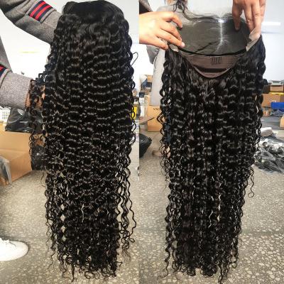 China Fuxin Factory Virgin Water Wave Full Lace Front Wigs 10a Glueless Hd Indian Colored Transpare Hair Wig With Baby Hair for sale