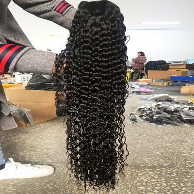 China Water Wave 180% 13 By 6 Glueless Hd 13X6 Lace Front 40In Transparent Water Wave Wig Cuticle Aligned Virgin Hair 36 Inch Water Wave Lace Wig for sale