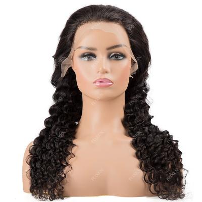 China All Wigs Brazilian Maid Wigs Deep Wave 13X6 Bands 13X6 Full Lace Frontal Wig Glueless Adjustable Human Hair 180% Density Pre Plucked for sale