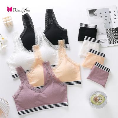 China Cotton QUICK DRY comfortable bra without horizontal line simple sports bra ladies sleep bra steel ring set for sale