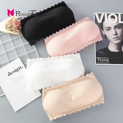 China Wholesale Fashion One Size Seamless Women Padded Seamless Lace Strapless Tube Top Bandeau Bras for sale