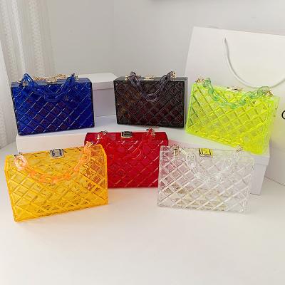 China Transparent Ladies Shoulder Chain Jelly Purses Amazon Summer Style Fashion New Bags Women Handbags 2021 for sale