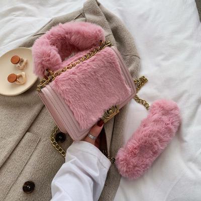 China Fashion Winter Fuzzy Tote Bag Crossbody Messenger Bag Purse Women Shoulder Bag Plush Soft Fluffy Handbag for sale