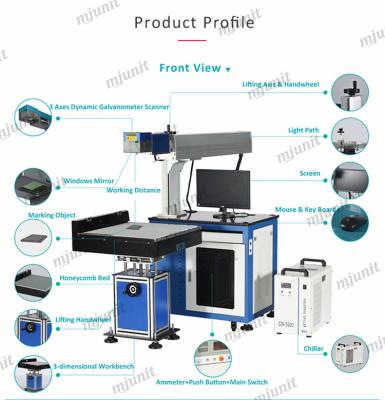 China Laser marking high speed 30w dynamic acrylic wood co2 laser engraver mark machine jeans invitation card galvo coding co2 laser for sale