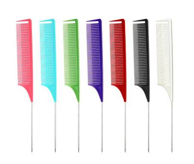 China Custom Arrived Hairdressing Salon Hair Comb Metal Rat Tail Comb Carbon Starter Hair Salon Home Hairdresser New for sale