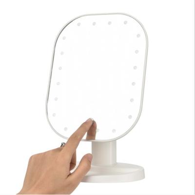 China Desk Mirror Customized 20 PCS Led Light Plastic Square Folding Desk Led Light Makeup Mirror for sale