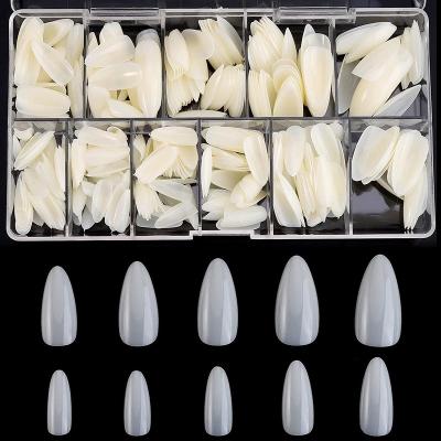 China Short Design 500pcs Short Almond Nail Gel UV Acrylic Nail Art Tips False Tips 10 Sizes for sale