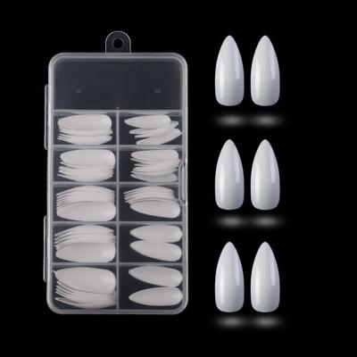 China Design Lanyard Stiletto Nails Acrylic False Nail Tips Natural Long Claw Nails 600 Pcs With Bag for sale