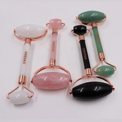 China Natural Rose Quartz Stone Anti Wrinkle Face Body Beauty Health Jade Roller Facial Tool for sale