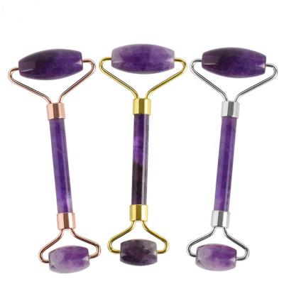 China 100% Natural Face Amethyst Roller for Face Jade Roller Anti Aging Massage Reduce Wrinkles, Dark Eye Circles and Lift Your Face for sale