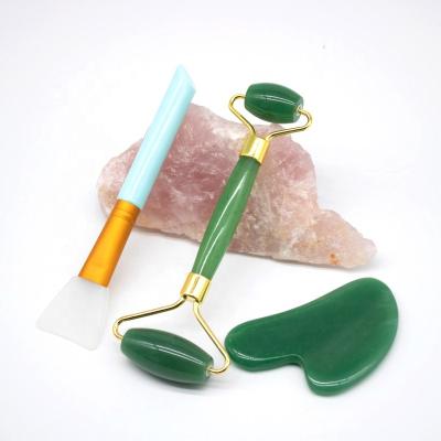 China Face Jade Roller and Gua Sha Set Facial Beauty Roller Skin Care Tools Body Muscle Relaxing and Relieving Fine Lines and Wrinkles for sale