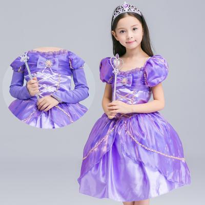 China USE Character Costume For Party Girls Sofia Princess Costume In Purple Princess Dress Up Disne Stock for sale