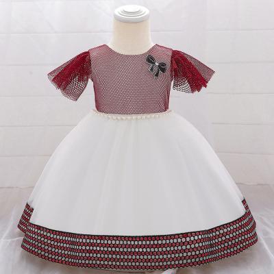 China Short sleeve baby dress design baby girl flower girl dress newborn kids dress skirt baby clothes L1916XZ for sale