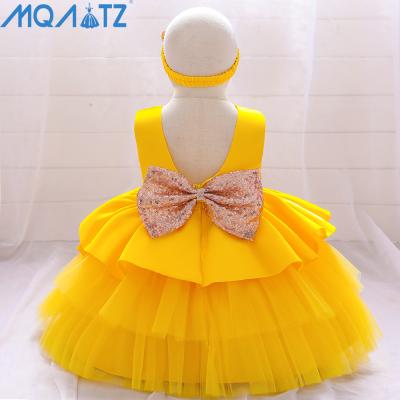 China MQATZ sleeveless in running girls boutique clothing kids pleated cake style ruffle party dress dress for sale