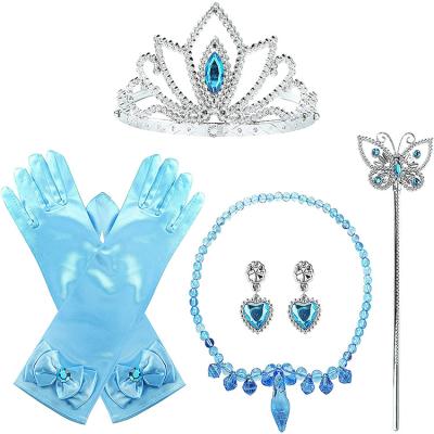 China New Girl Hair Accessories Girls Princess Cinderela Halloween Costume Elsa 2 Dress Up Cinderella Accessories 4pcs Set BXPS for sale